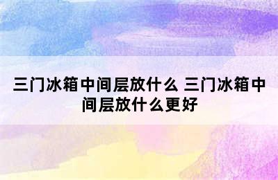 三门冰箱中间层放什么 三门冰箱中间层放什么更好